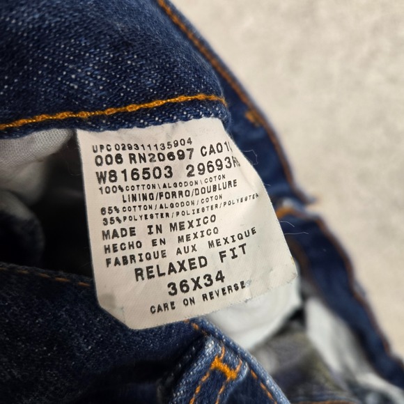 Dickies Flannel Lined Jeans 36x34 Relaxed Fit Y2K Blue vintage - Picture 2 of 9